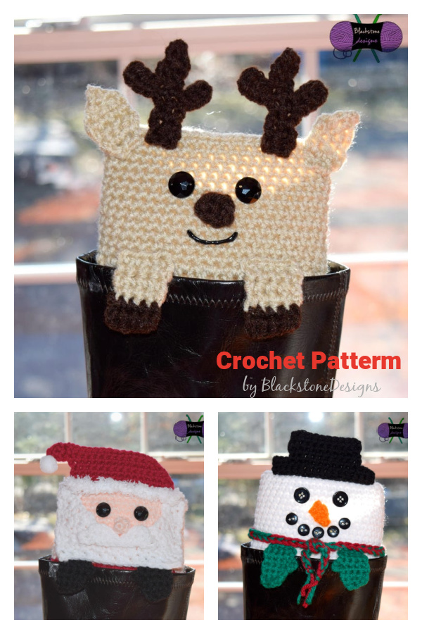 Christmas Holiday Boot Cuffs Crochet Patterns