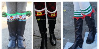 Christmas Holiday Boot Cuffs Free Crochet Pattern and Paid