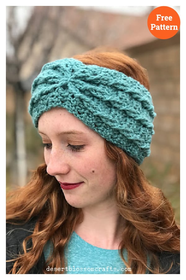 Easy Cable Alicia Ear warmer Free Crochet Pattern