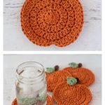 Great Harvest Pumpkin Coasters Free Crochet Pattern