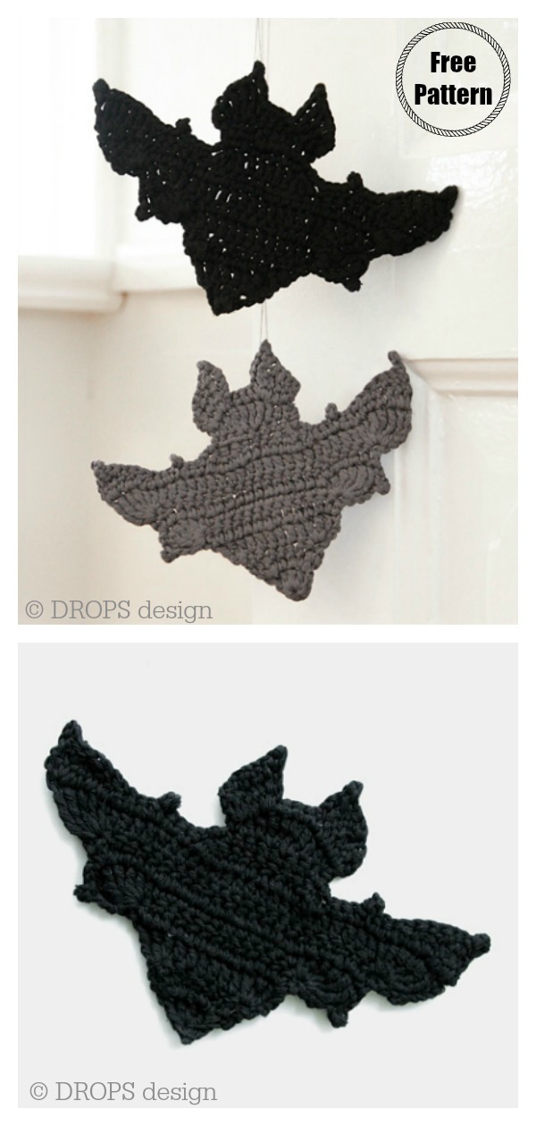 Halloween Bat Ornaments Free Crochet Pattern