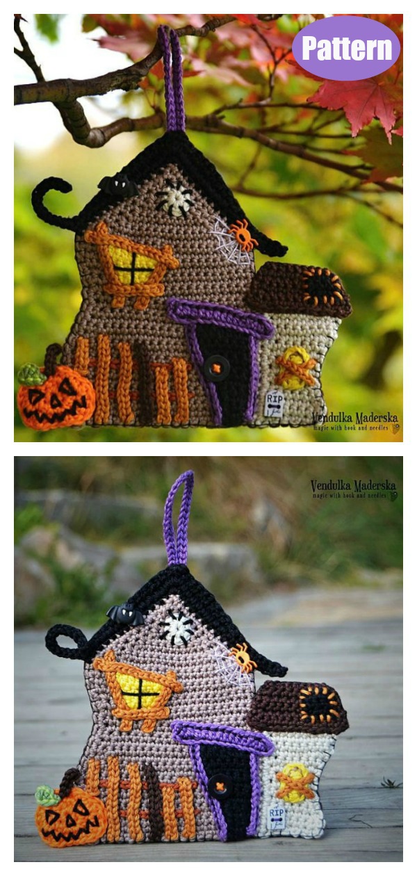 Halloween Haunted House Ornaments Crochet Pattern