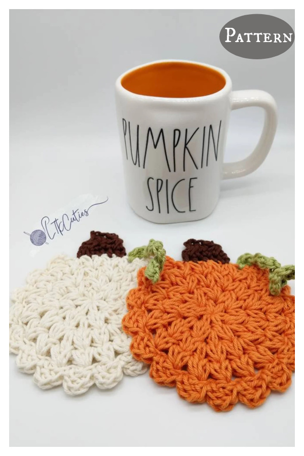 Meadow Pumpkin Coasters Crochet Pattern