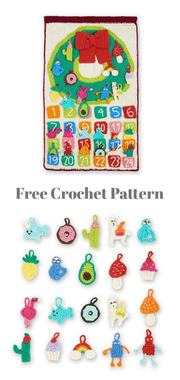 Modern Christmas Advent Calendar Free Crochet Pattern