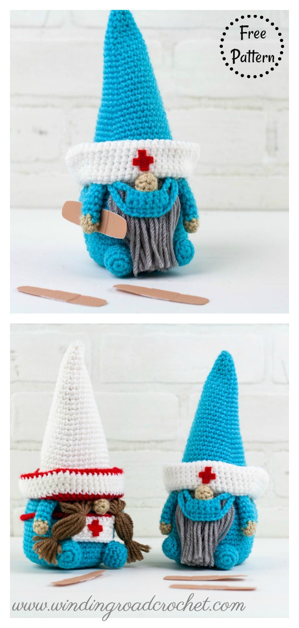 Nurse and Doctor Gnome Free Crochet Pattern