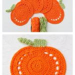 Pumpkin Coasters Crochet Pattern