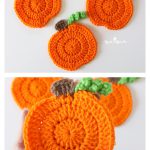 Pumpkin Coasters Free Crochet Pattern and Video Tutorial