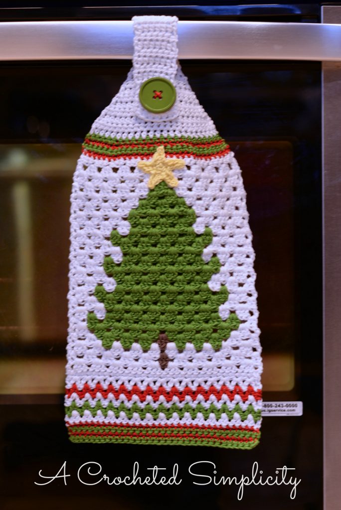 Christmas Tree Kitchen Towel Free Crochet Pattern