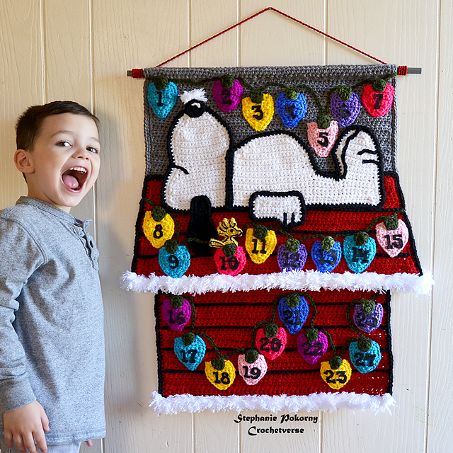 Snoopy Advent Christmas Calendar Free Crochet Pattern