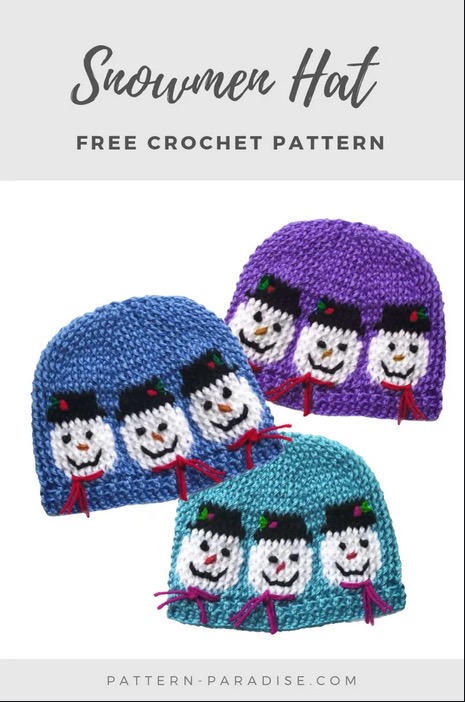 Snowman Hat Free Crochet Pattern 
