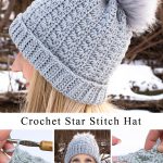 Star Stitch Beanie Hat Free Crochet Pattern and Video Tutorial