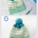 Star Stitch Snow Drops Slouch Hat Free Crochet Pattern