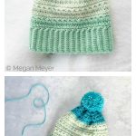 Star Stitch Snow Drops Slouch Hat Free Crochet Pattern