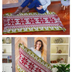 Traditional Fair Isle Holiday Rug Free Crochet Pattern and Video Tutorial