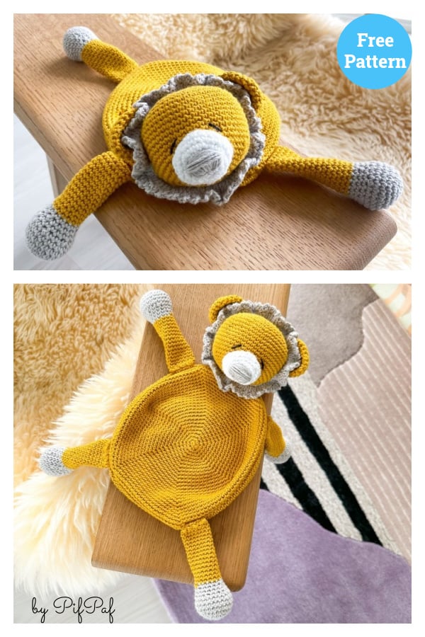 William the Lion Baby comforter Free Crochet Pattern