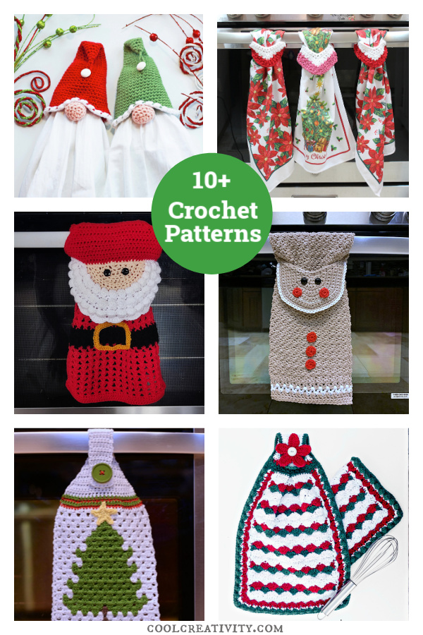 10+ Christmas Kitchen Towel and Towel Topper Crochet Patterns 