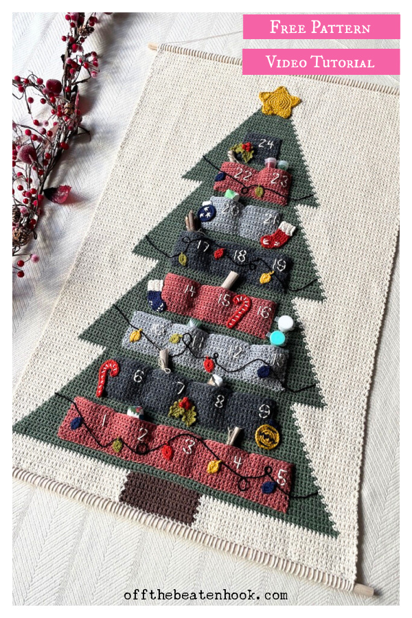 Advent Calendar Free Crochet Pattern and Video Tutorial