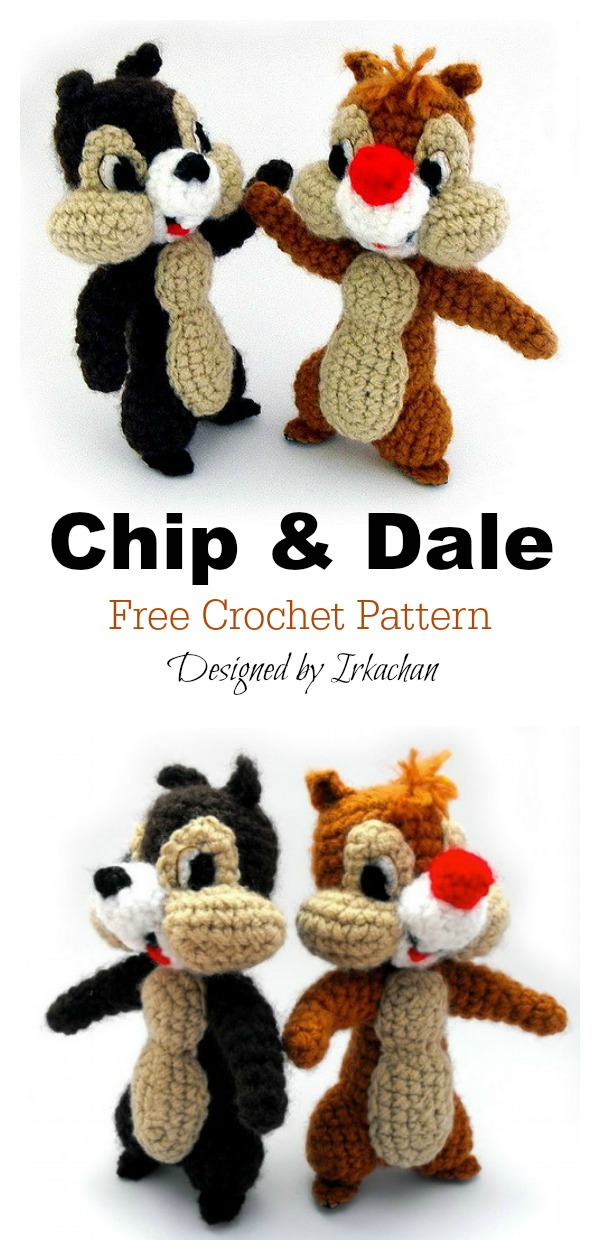 Amigurumi Chip and Dale Chipmunk Free Crochet Pattern