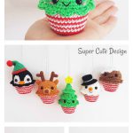 Christmas Cupcakes Tree Ornament Crochet Pattern