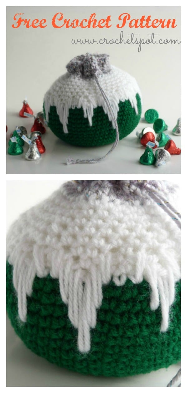 Christmas Ornament Favor Bag Free Crochet Pattern