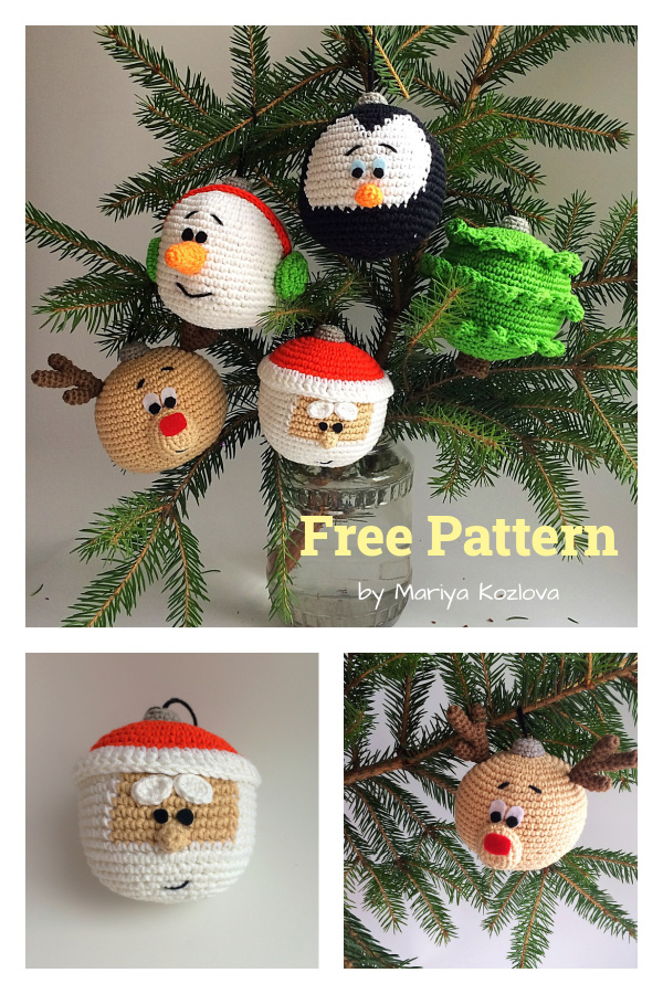 Christmas Ornaments Free Crochet Pattern 