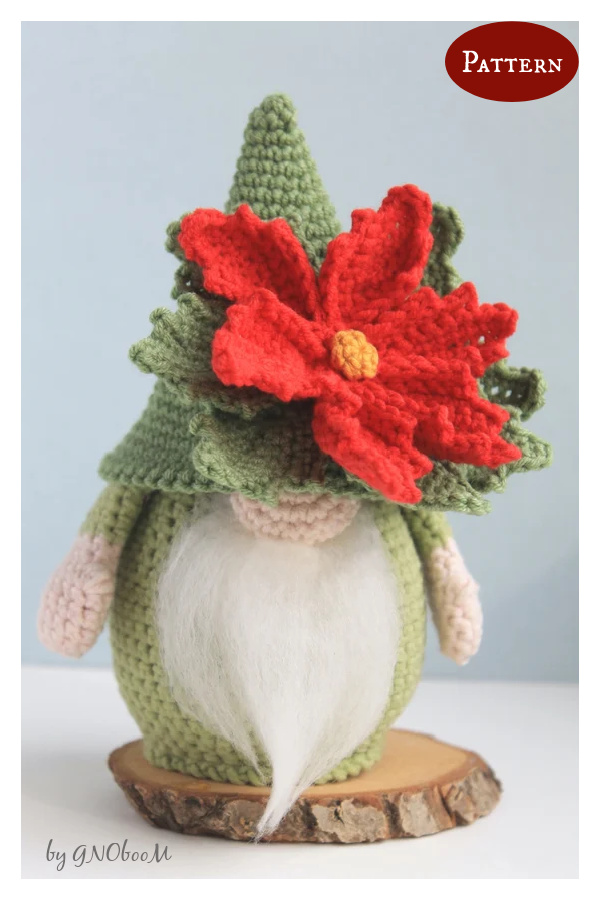 Christmas Poinsettia Gnome Crochet Pattern