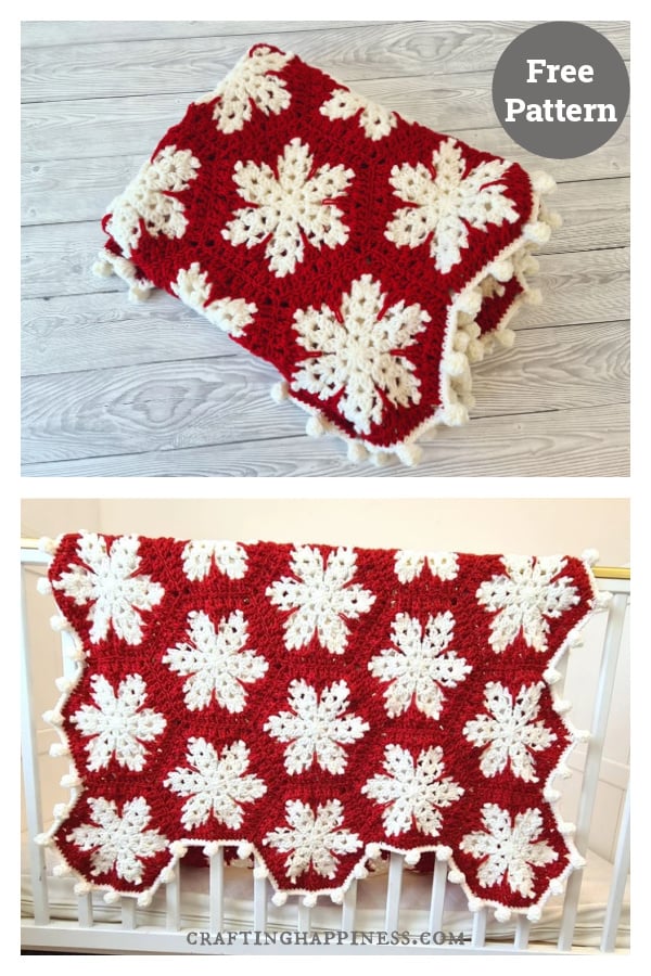 Christmas Snowflake Baby Blanket Free Crochet Pattern