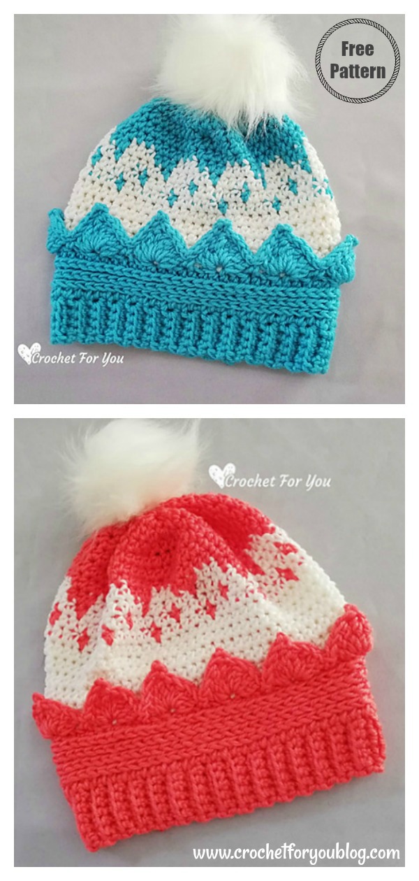 Crown Hat Free Crochet Pattern