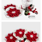 Poinsettia Coasters Free Crochet Pattern