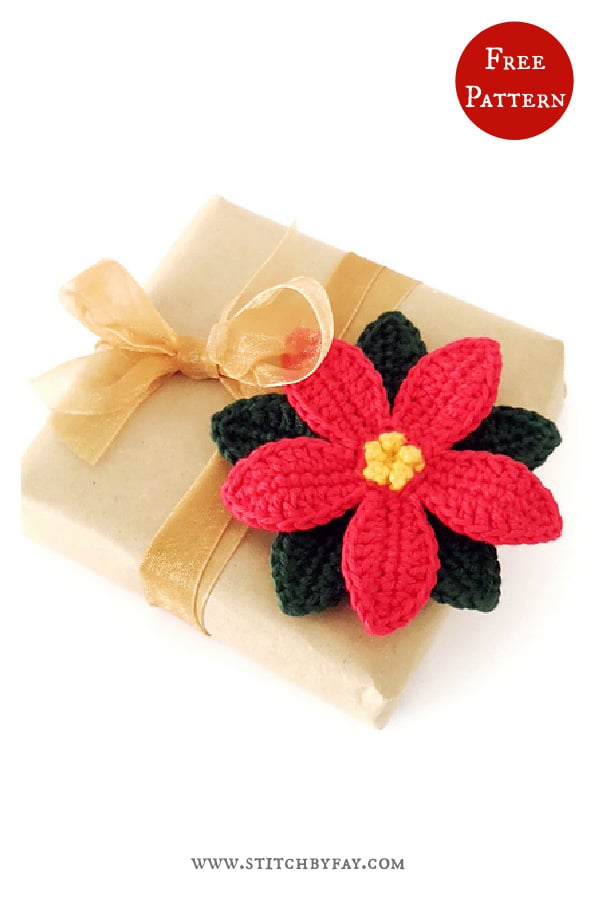 Poinsettia Ornament Free Crochet Pattern