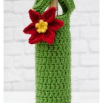 Poinsettia Wine Cozy Free Crochet Pattern