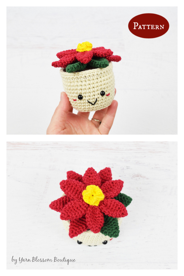 Potted Poinsettia Crochet Pattern