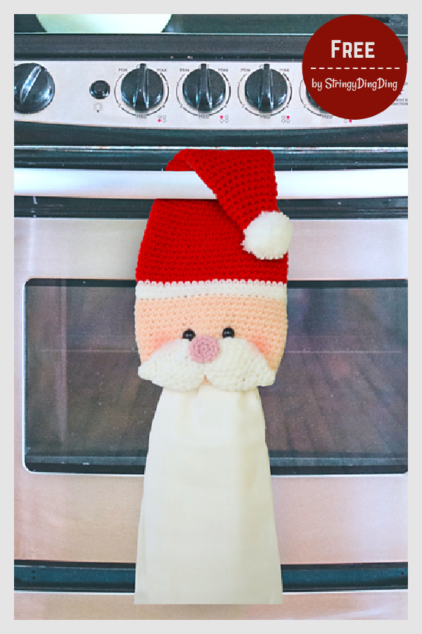 Santa Christmas Towel Topper Free Crochet Pattern