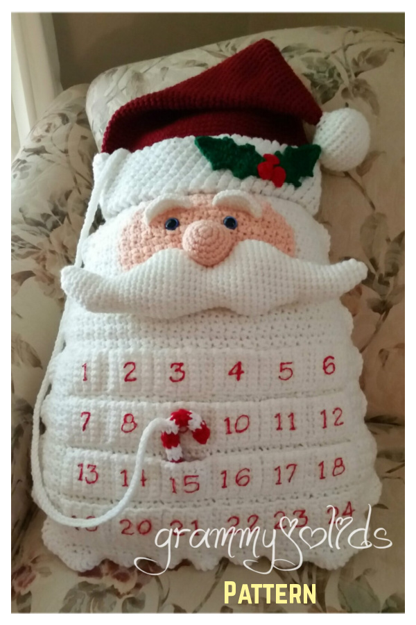 Santa Countdown Pillow Crochet Pattern 