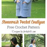 Stonewash Pocket Coatigan Easy Cardigan Free Crochet Pattern