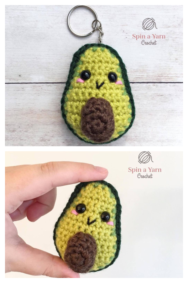 Adorable Avocado Keychain FREE Crochet Pattern 