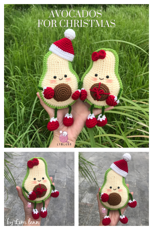 Avocados Christmas Free Crochet Pattern 