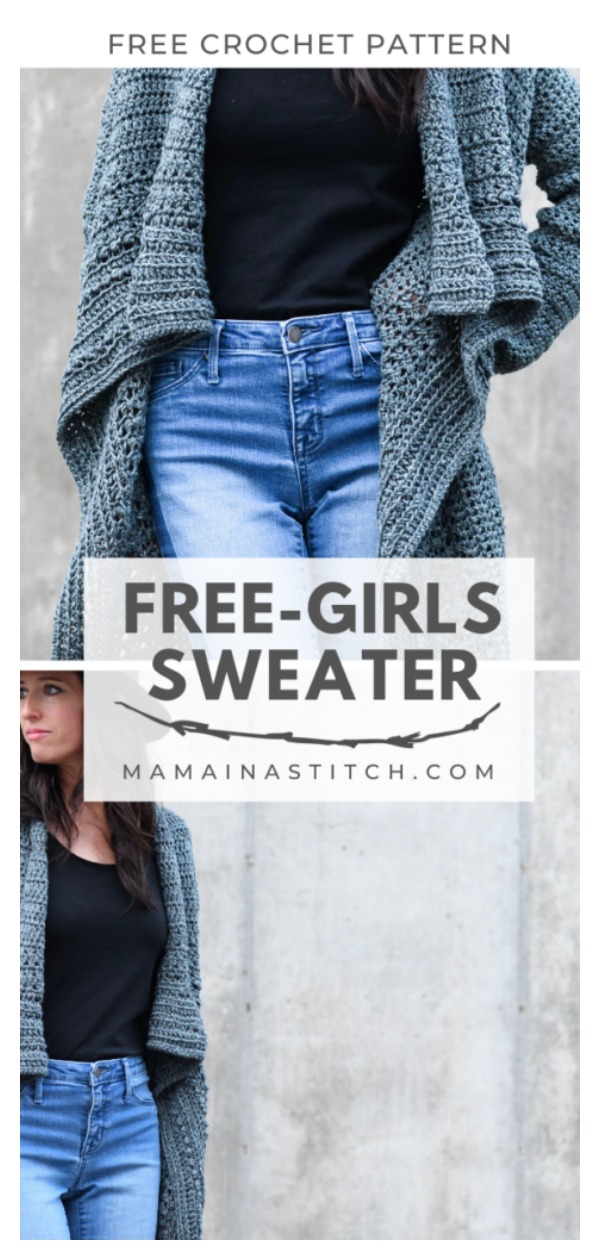 Boho Style Free Girls Sweater Free Crochet Pattern