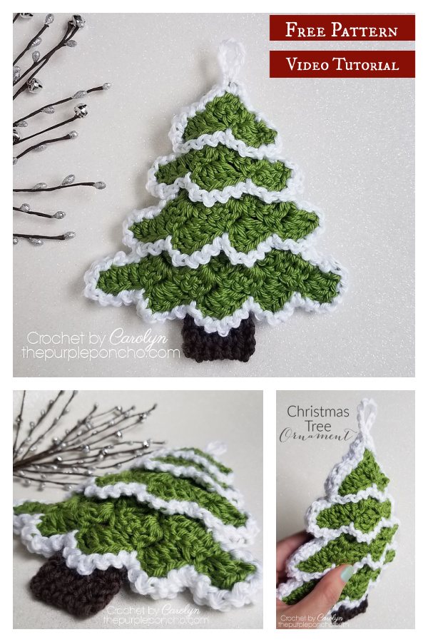 C2C Christmas Tree Ornament Free Crochet Pattern and Video Tutorial
