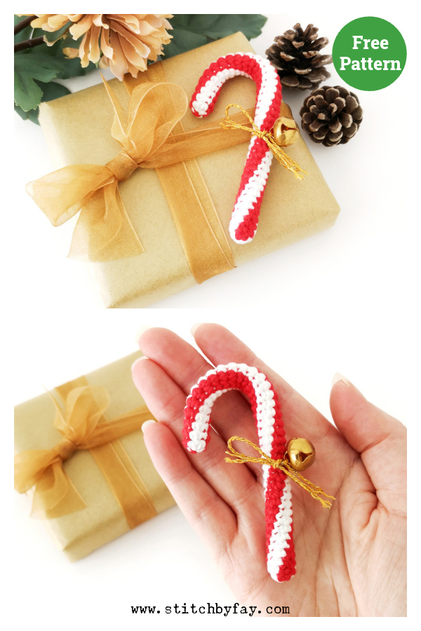 Candy Cane Ornament Free Crochet Pattern 