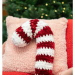 Candy Cane Pillow Free Crochet Pattern and Video Tutorial