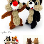 Chip and Dale Chipmunk Free Crochet Pattern