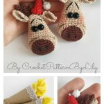 Christmas Deer Head Brooch Crochet Pattern