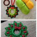 Christmas Wreath Ornament Free Crochet Pattern