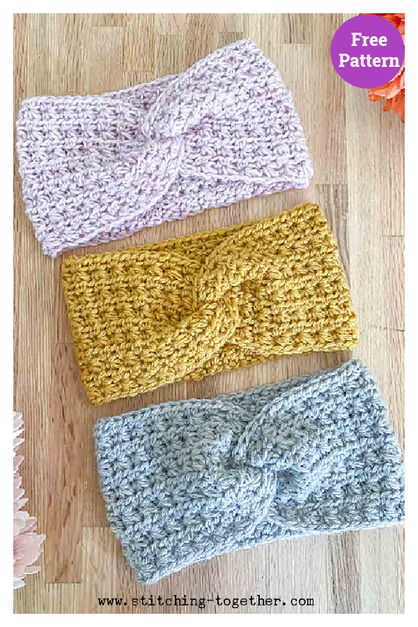 Courtney Twisted Headband Free Crochet Pattern 