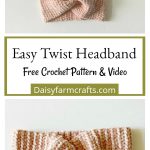 Easy Velvet Twist Headband Ear Warmer Free Crochet Pattern and Video Tutorial