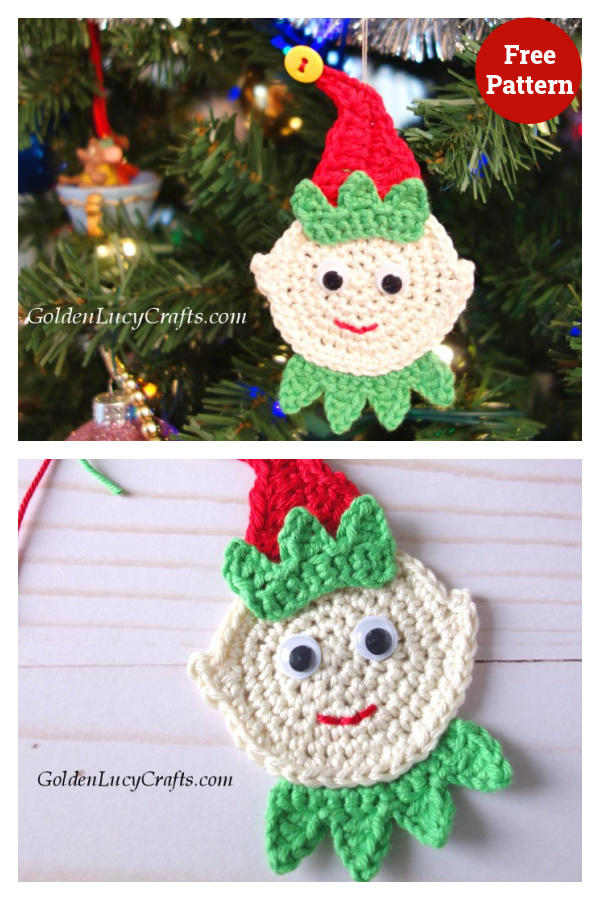 Elf Christmas Applique Free Crochet Pattern