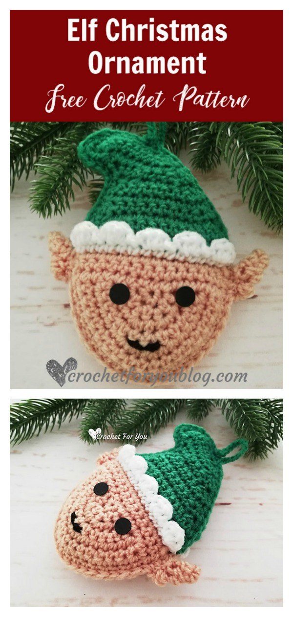 Elf Christmas Ornament Free Crochet Pattern 