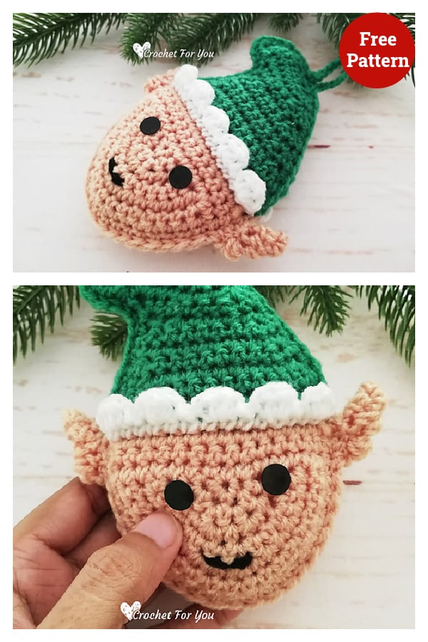 Elf Christmas Ornament Free Crochet Pattern