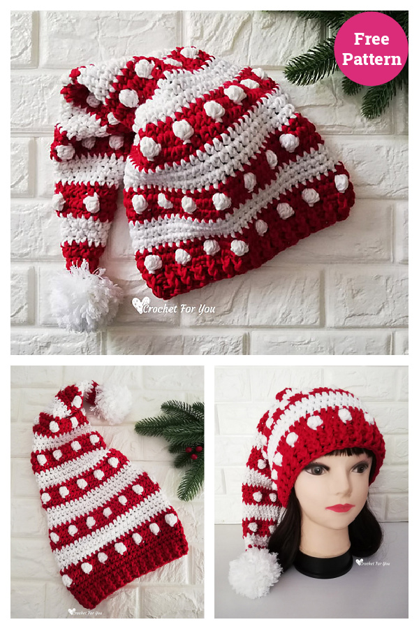 Fancy Santa Hat Free Crochet Pattern 